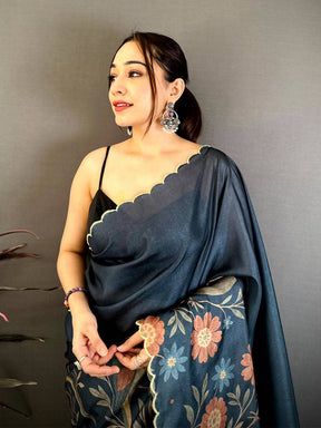 Premium Celebrity Tussar Kalamkari Saree

