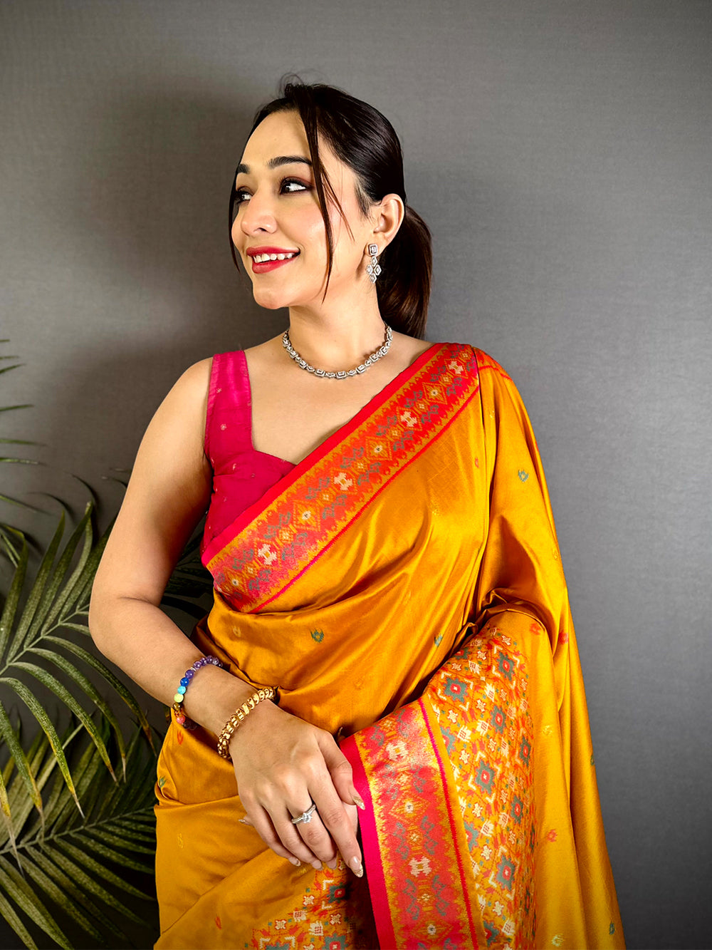 Fenta Double Ikat Soft Silk Saree