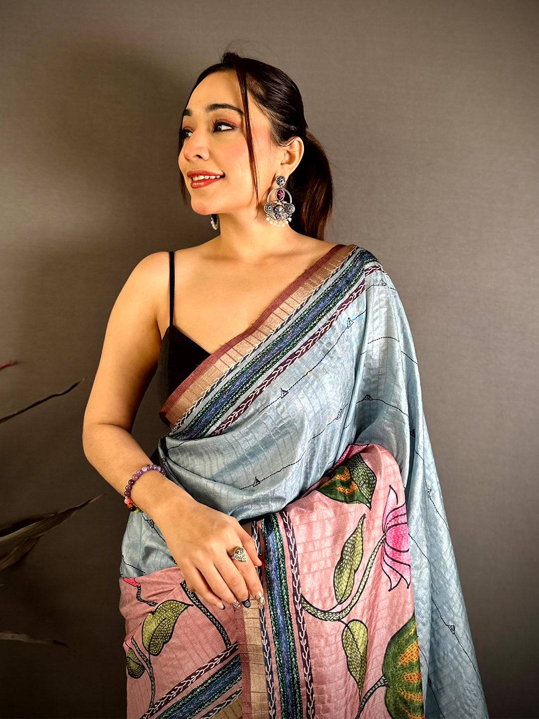 Regal Madhubani Katha Effect Tussar Saree