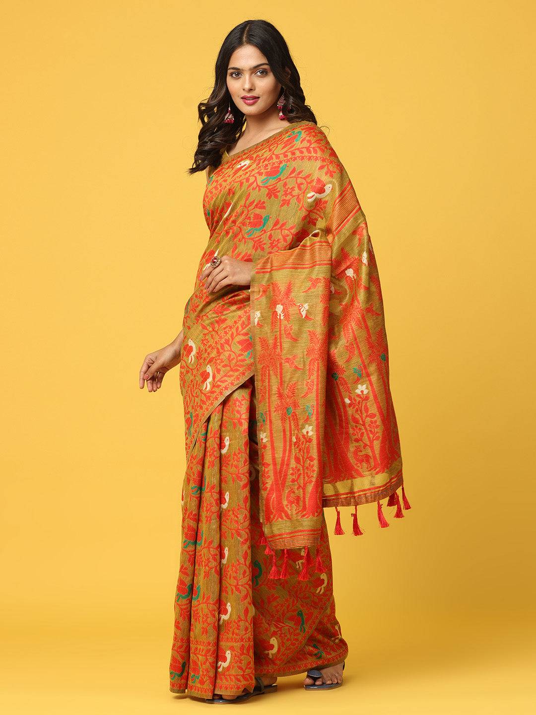 Dhakai Jamdani Cotton Silk Saree