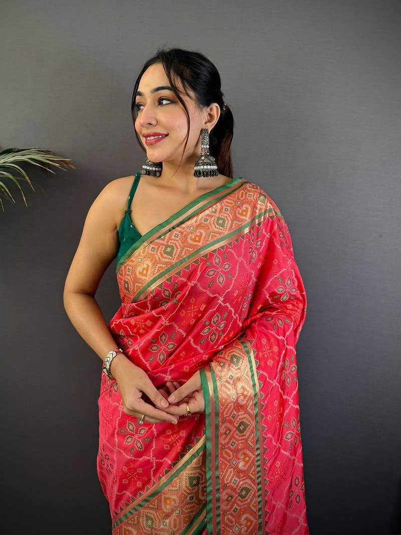 Artistic Pochampally Patola Silk Saree