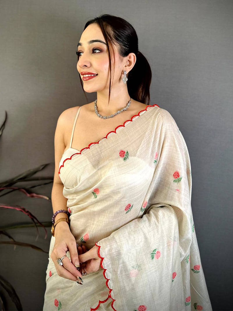 Regal Mul Cotton Floral Weaving Saree