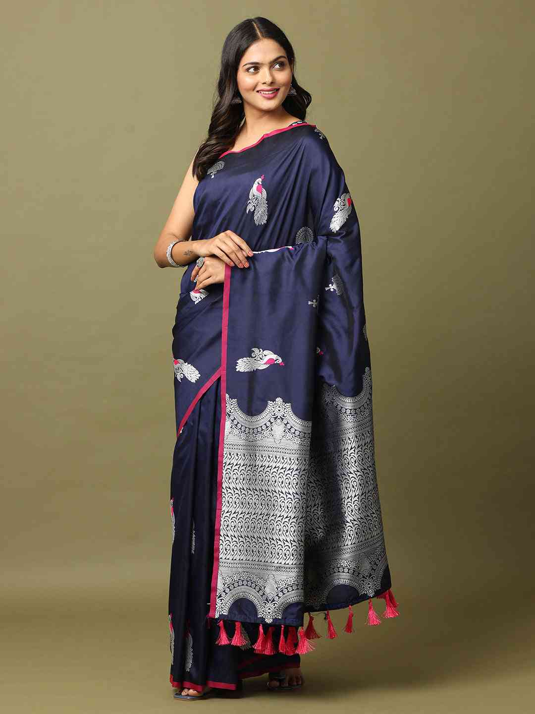  Pure Banarasi Katan Silk Kanchi Zari Weaving Saree