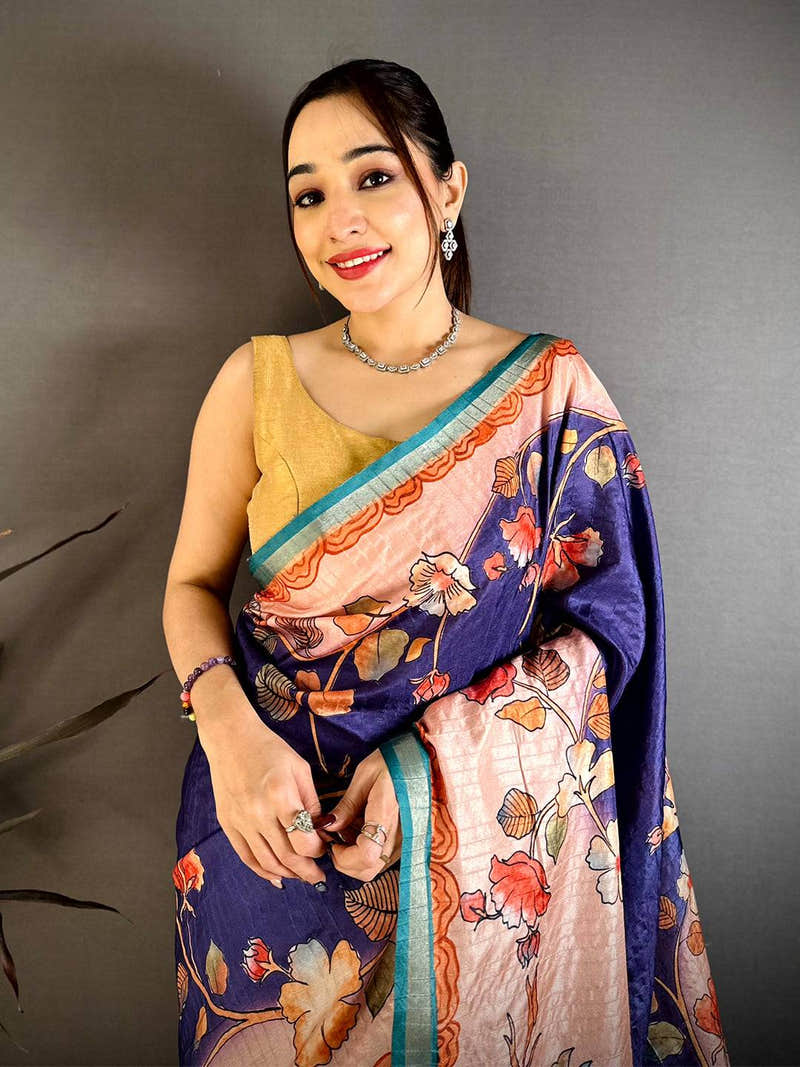 Opulent Kalamkari Art Print Saree