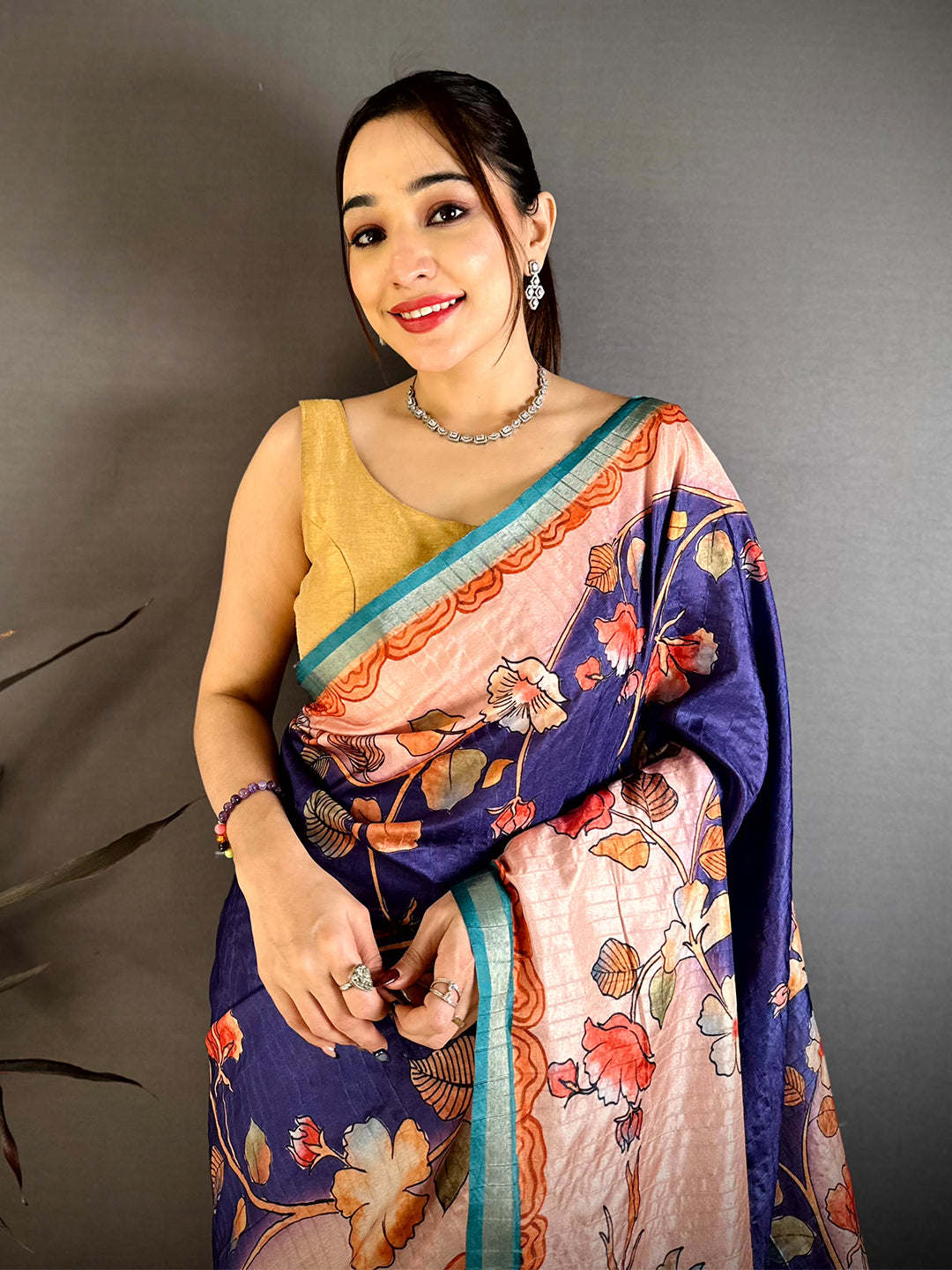 Opulent Kalamkari Art Print Saree