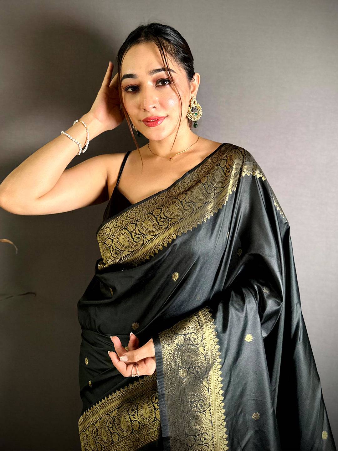 Artisan Katan Silk Thread Work Saree