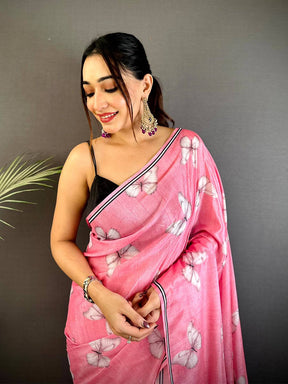 Festive Soft Chinnon Chiffon Floral Saree