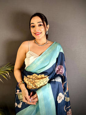 Classic Tussar Silk Gadwal Border Saree


