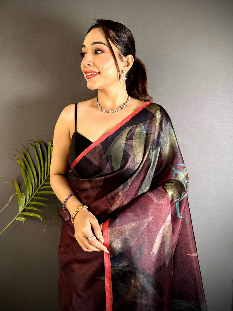 Opulent Poster Art Abstract Tussar Saree