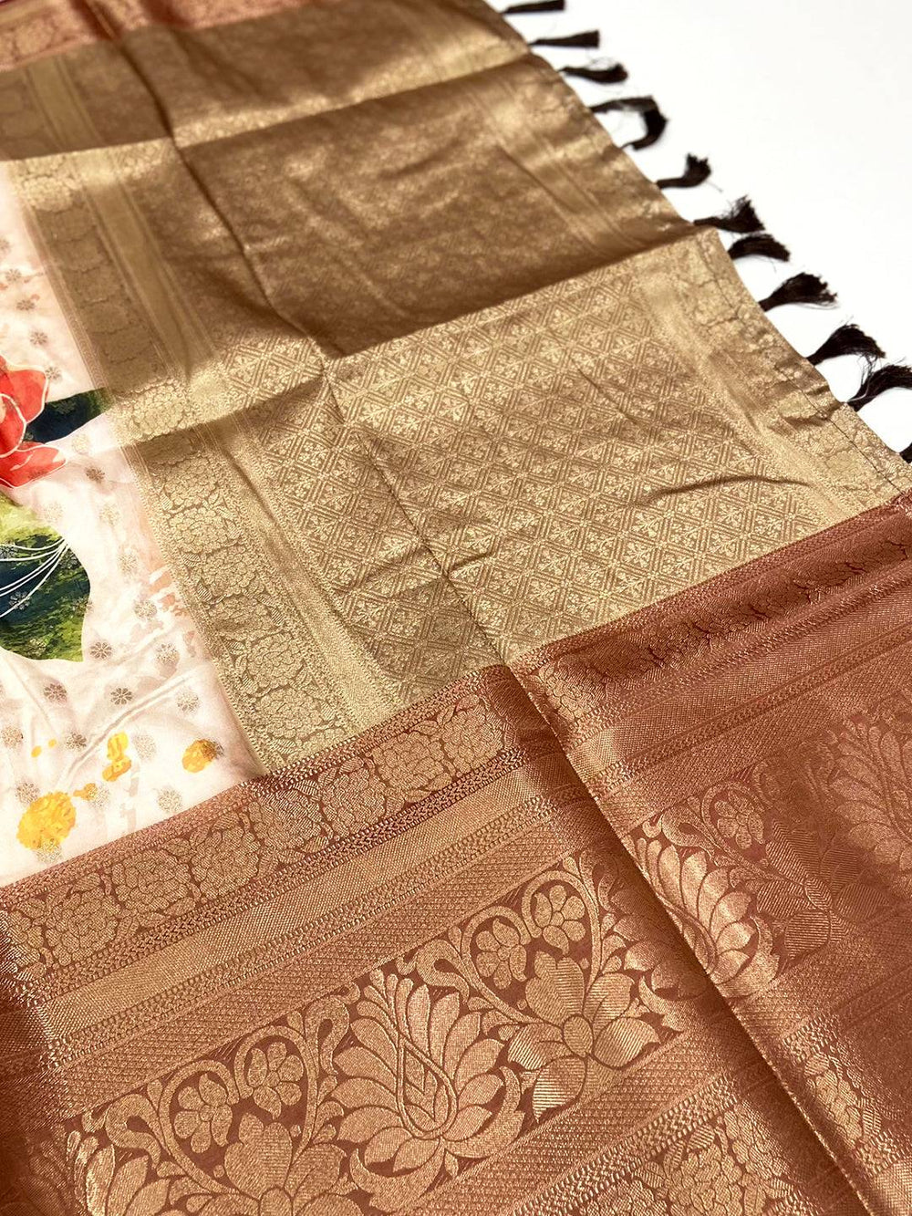 Radiance Banarasi Floral Print Saree