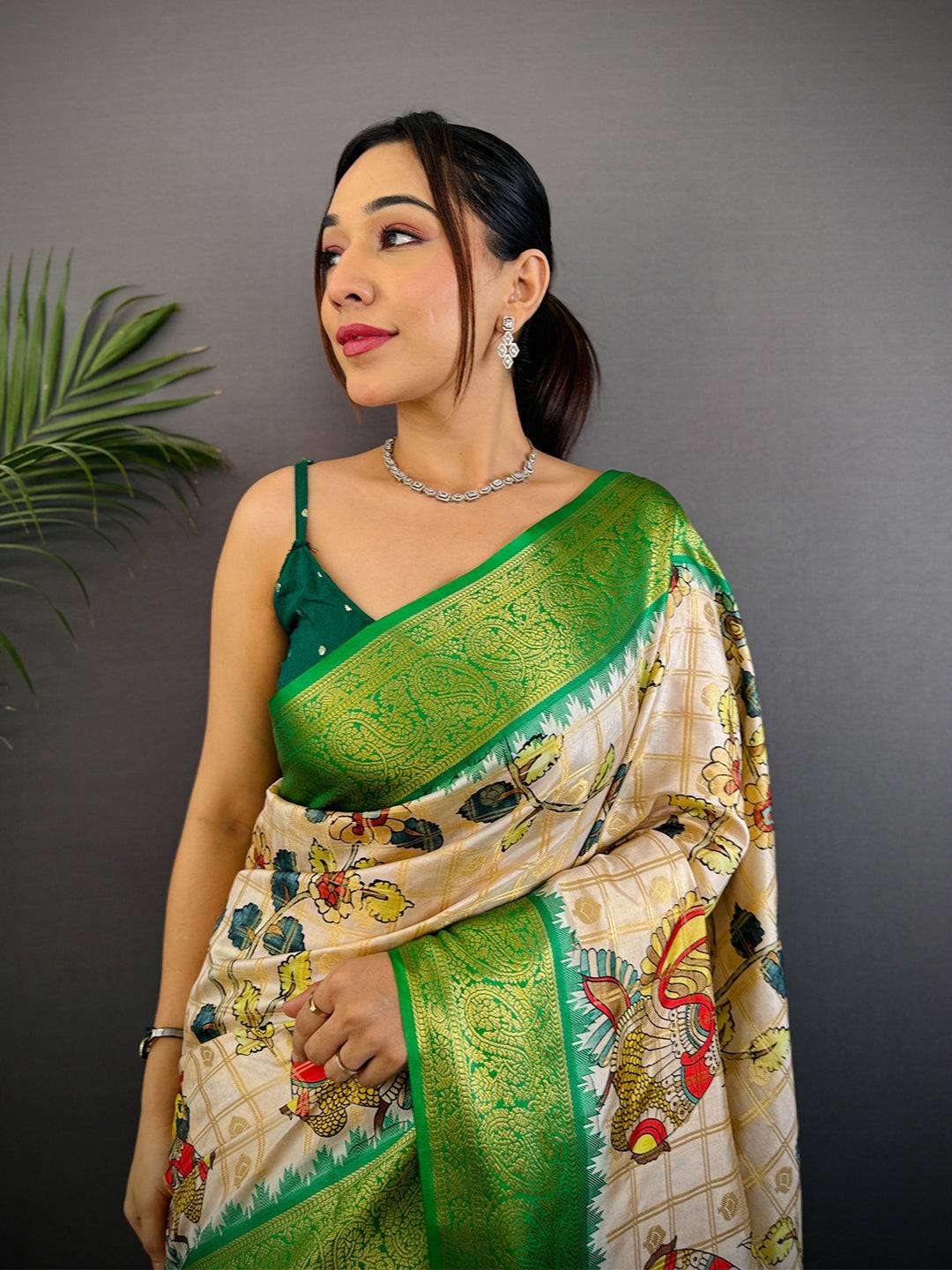 Vibrant Banarasi Kalamkari Printed Saree


