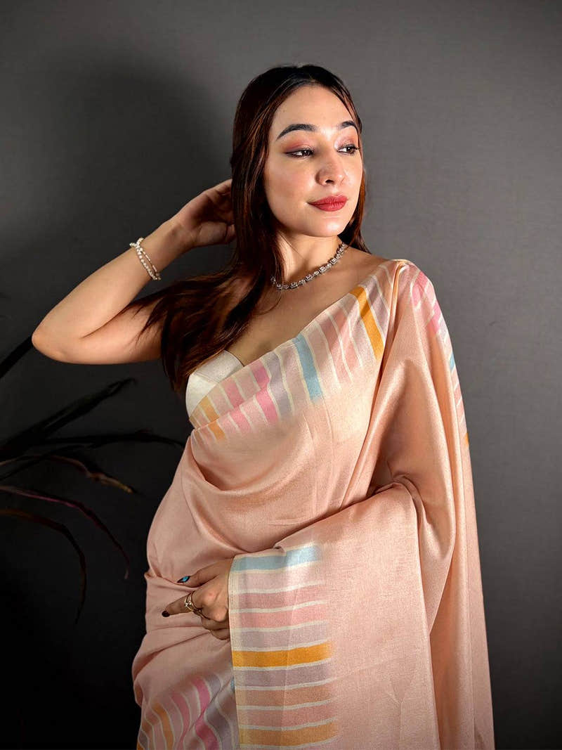 Classic Multicolour Soft Tussar Saree