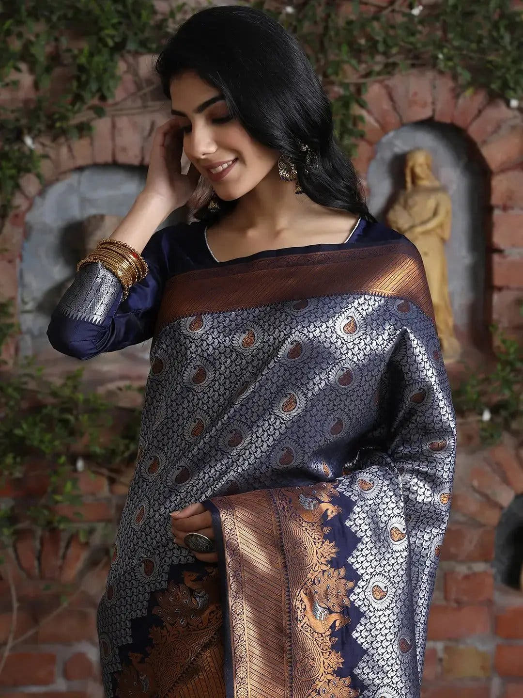 Kanjivaram Silk Saree With Zari Work 
