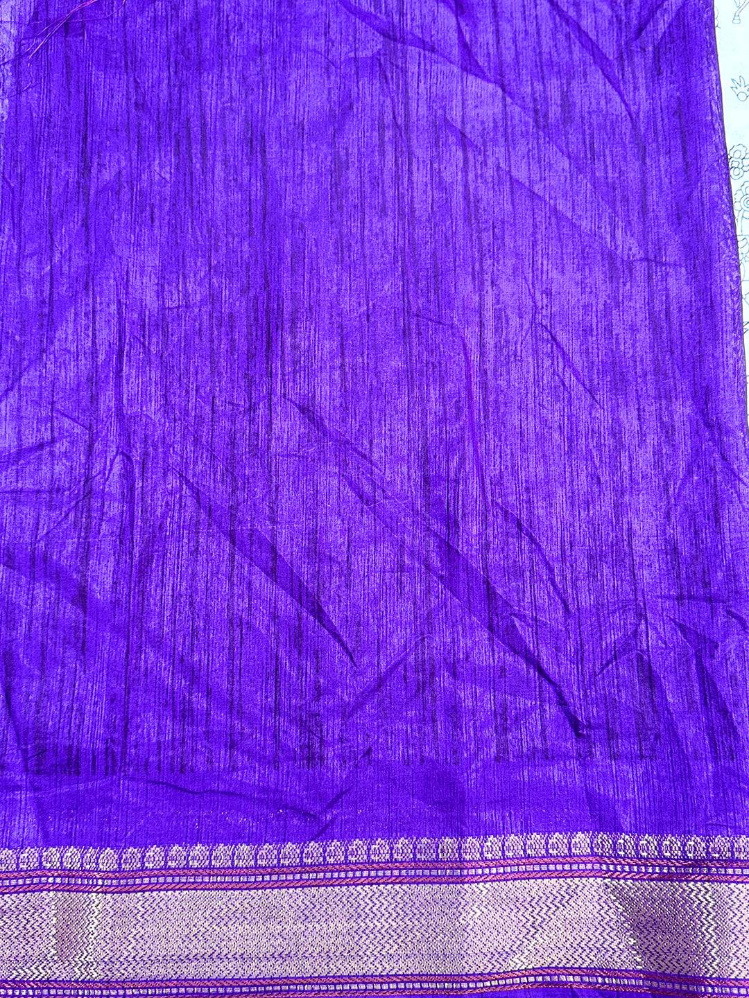 Graceful Pen Kalamkari Dola Silk Saree