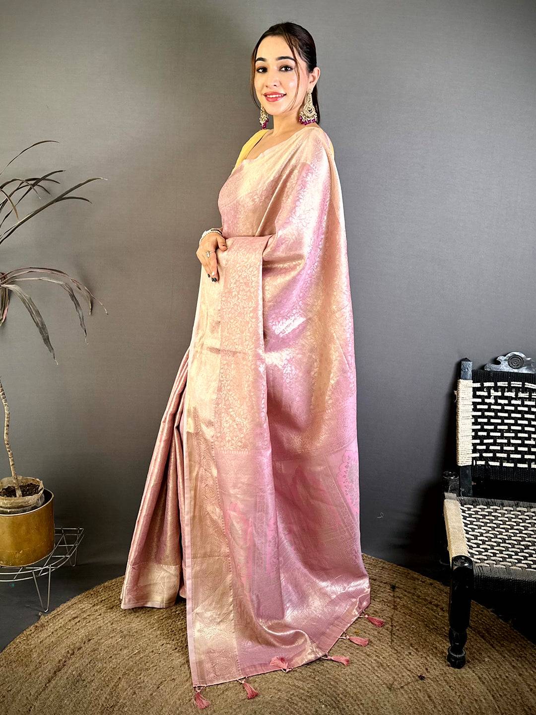 Elegant Zari Tissue Kanjivaram Saree