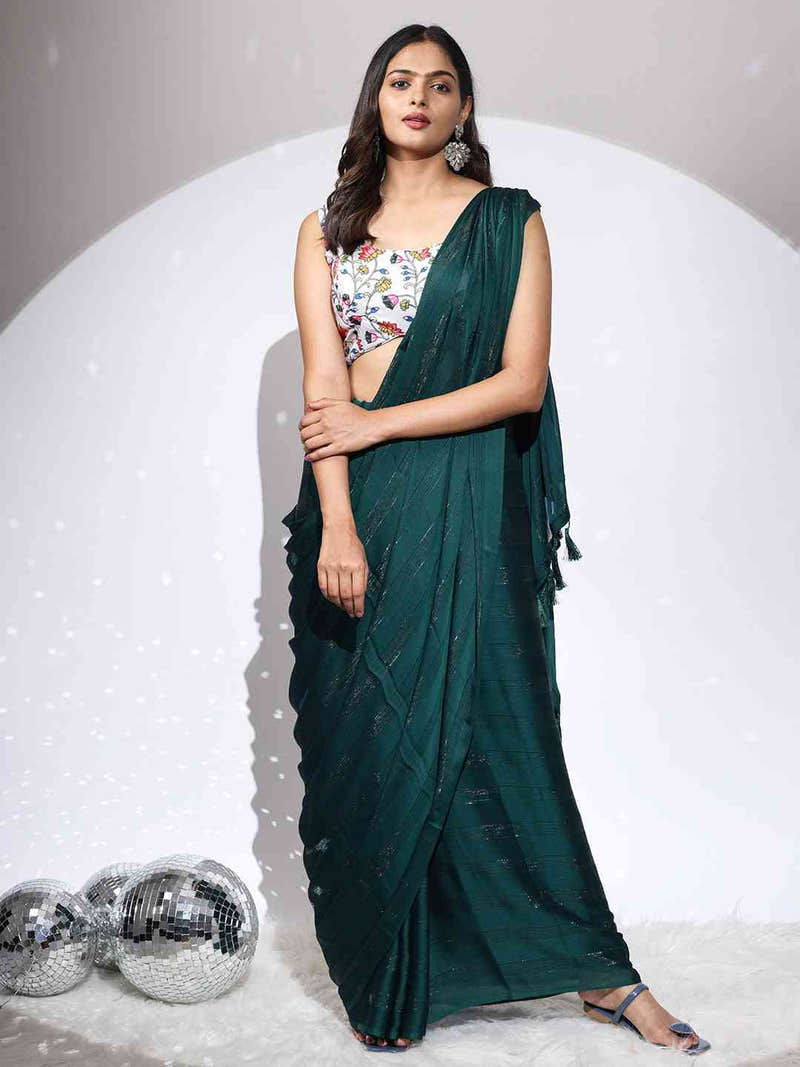 Chiffon Dual Tone Designer Saree
