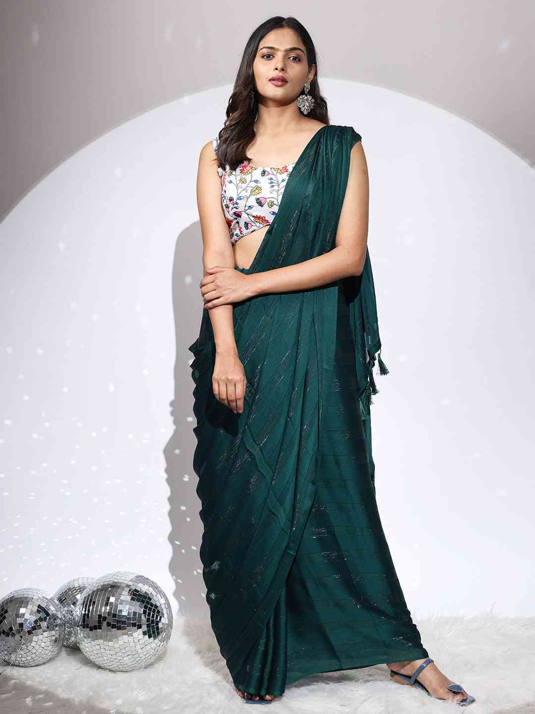 Pure Chiffon Dual Tone Designer Saree 