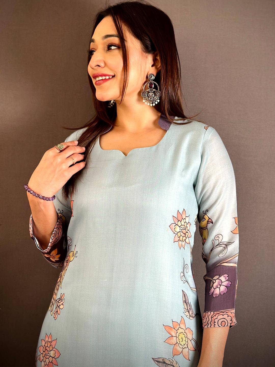 Classic Half Collar Mul Kurti