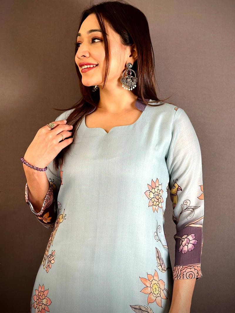 Classic Half Collar Mul Kurti