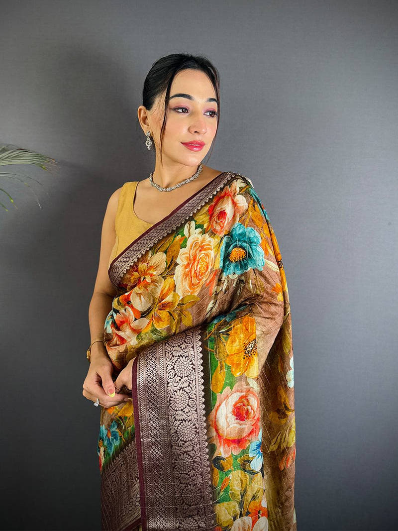 MultiColor Floral Aura Saree