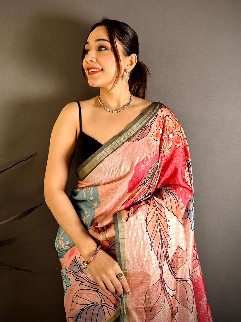 Royal Tussar Ghicha Printed Saree