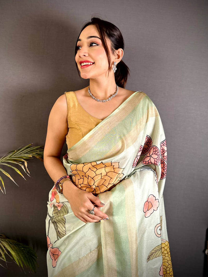 Heritage Tussar Silk Gadwal Border Saree