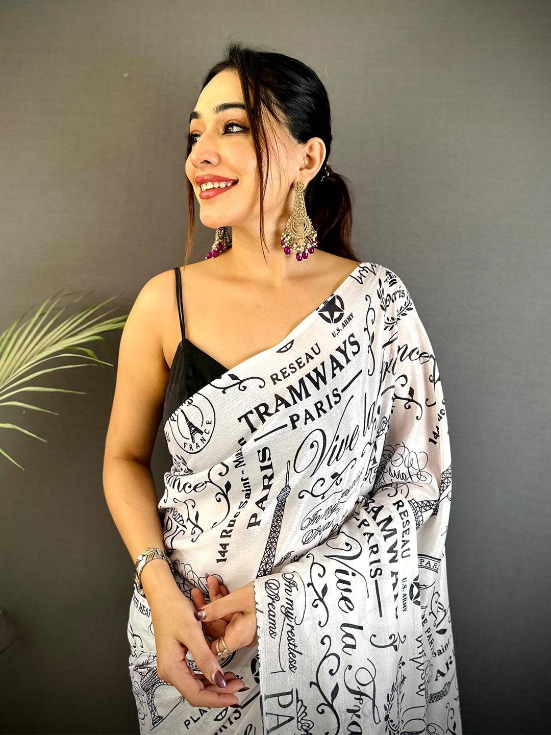 Artistic Soft Chinnon Chiffon Floral Saree
