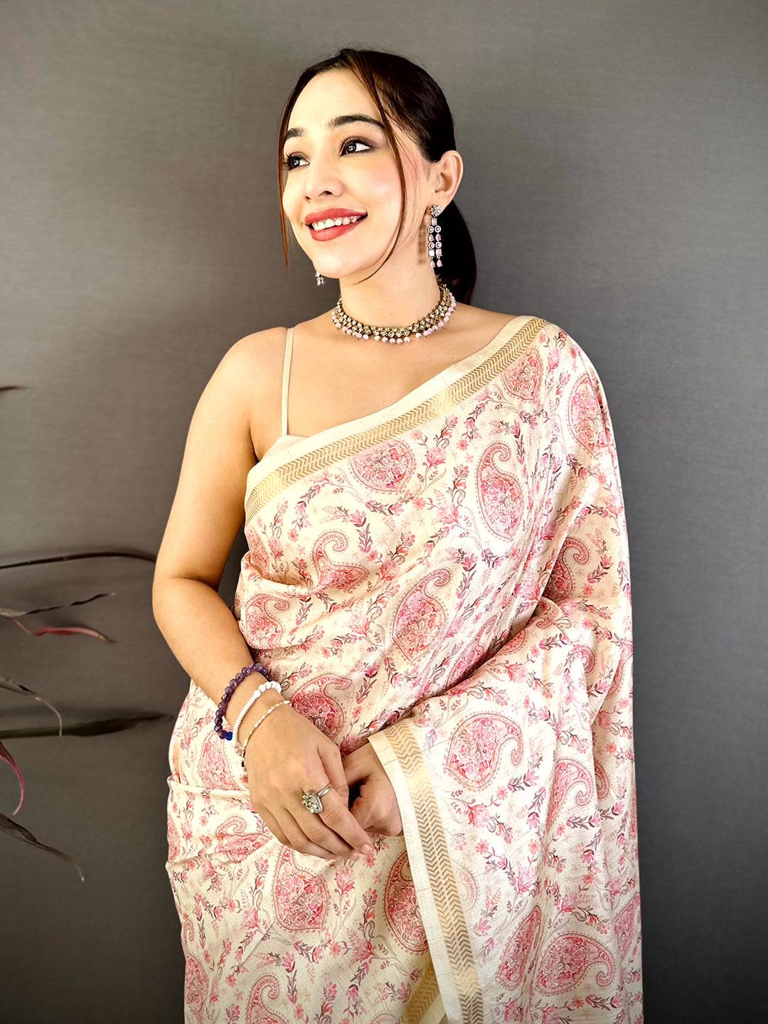 Classic Bagru Print Soft Tussar Saree