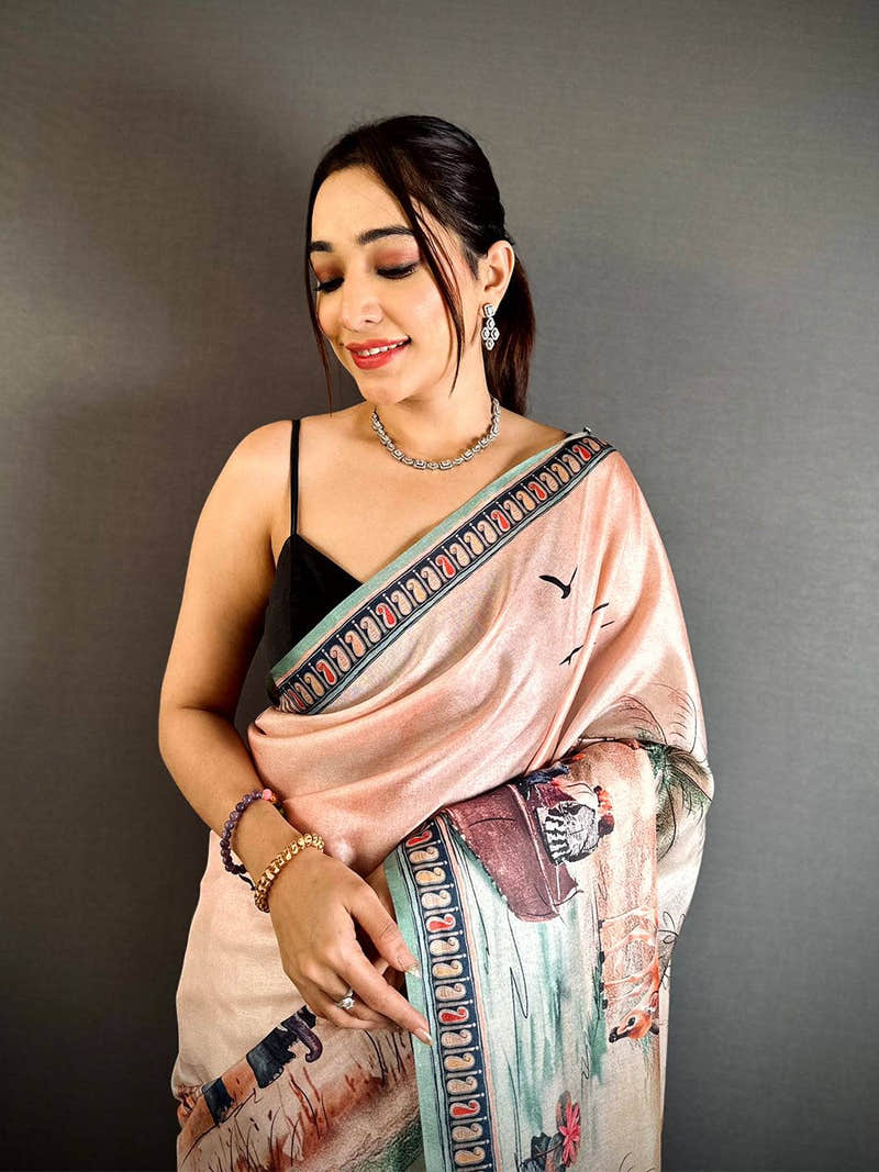 Opulent Free-Hand Semi Tussar Saree