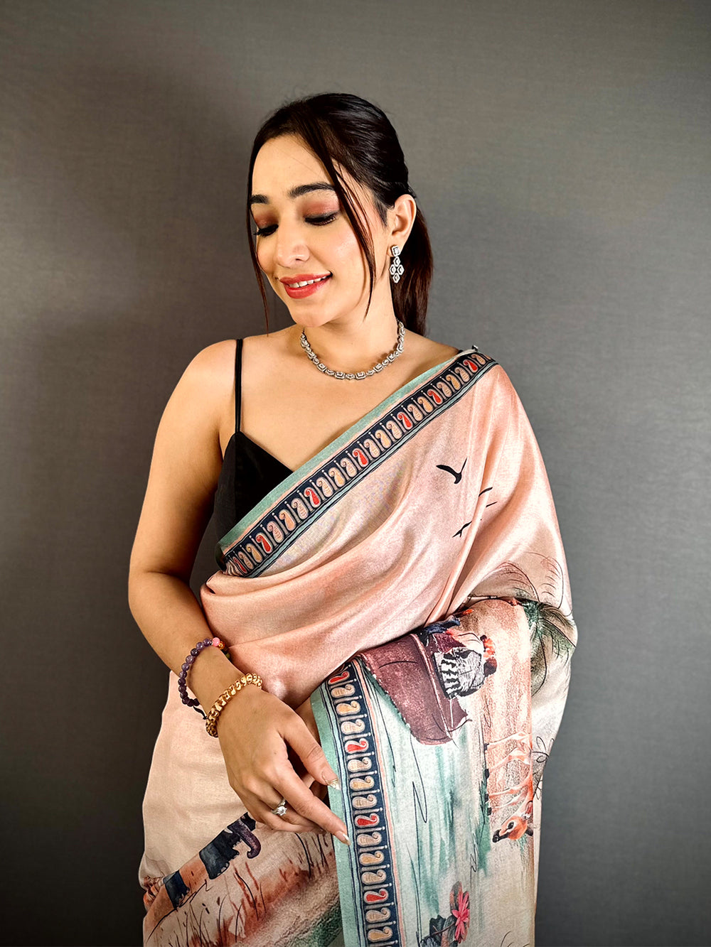 Opulent Free-Hand Semi Tussar Saree