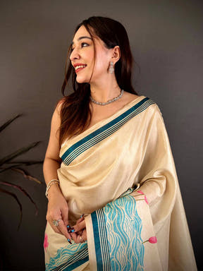 Soft Tussar Pichwai Water Wave Saree