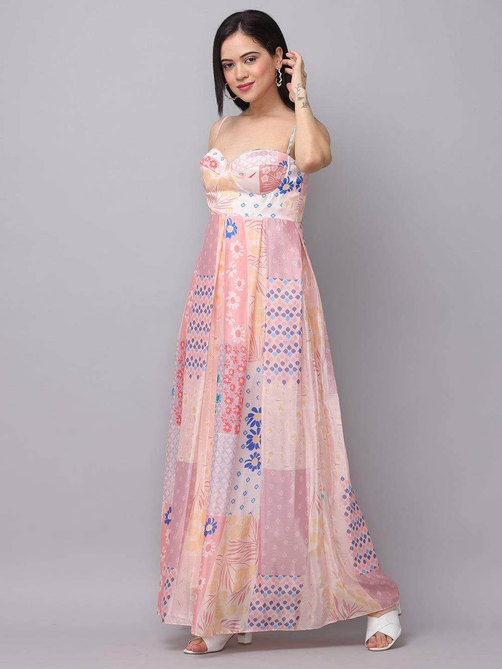 Serene Sunrise Corset Dress side pose
