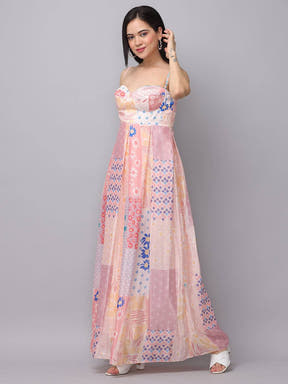 Serene Sunrise Corset Dress side pose