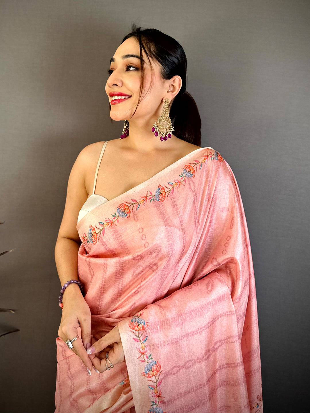 Elegant Sambhavi Print Tussar Saree