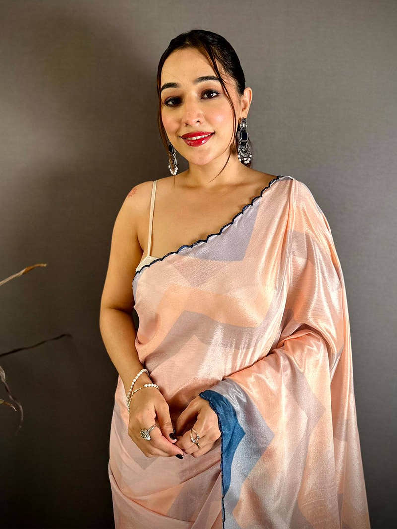 Classic Ombre Zigzag Chinnon Chiffon Saree