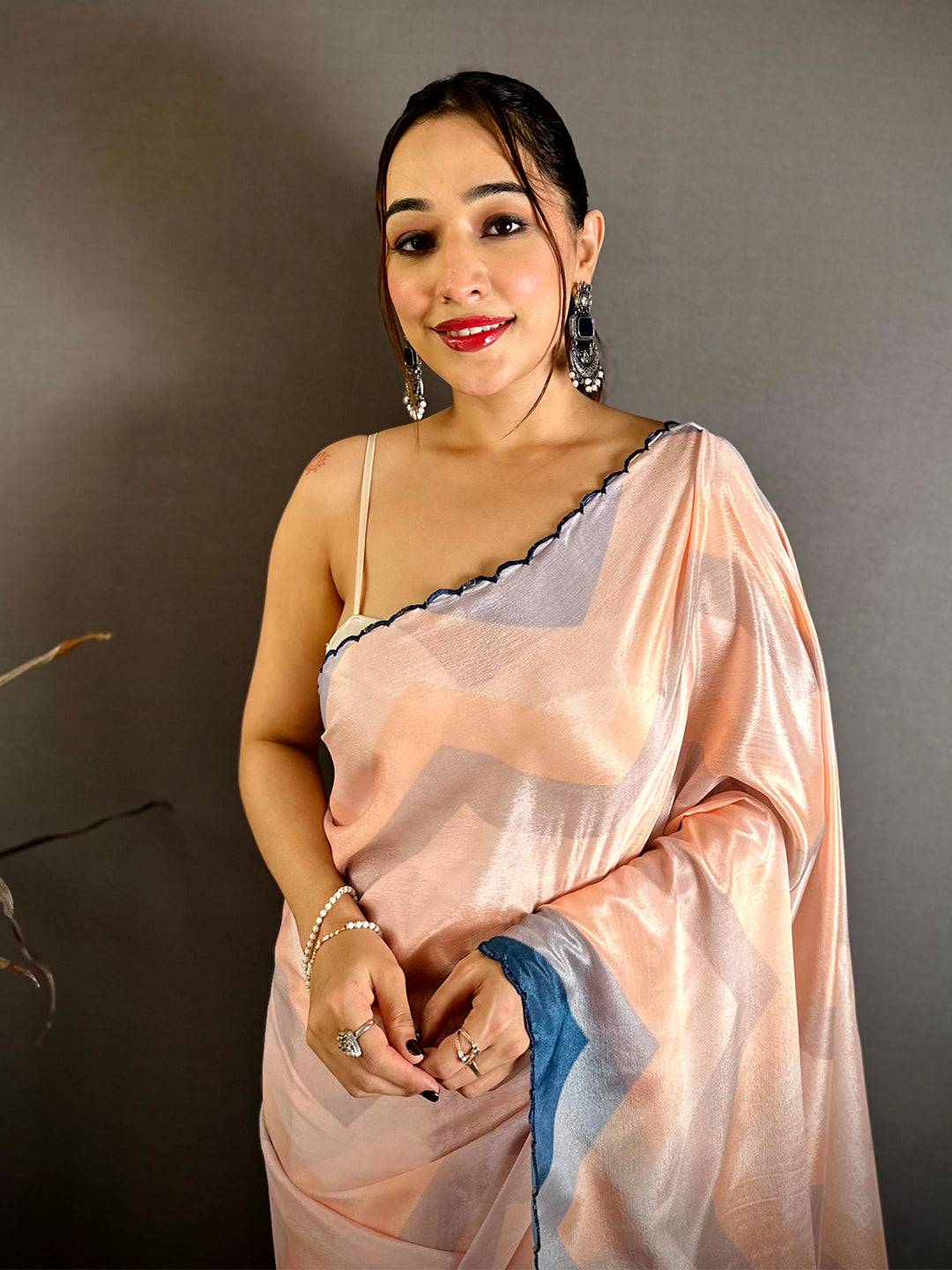Classic Ombre Zigzag Chinnon Chiffon Saree