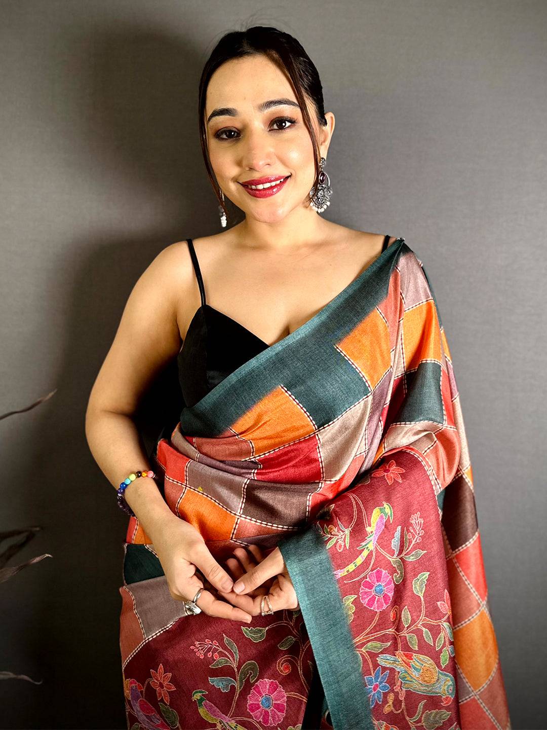 Stylish Block Print Manipuri Saree