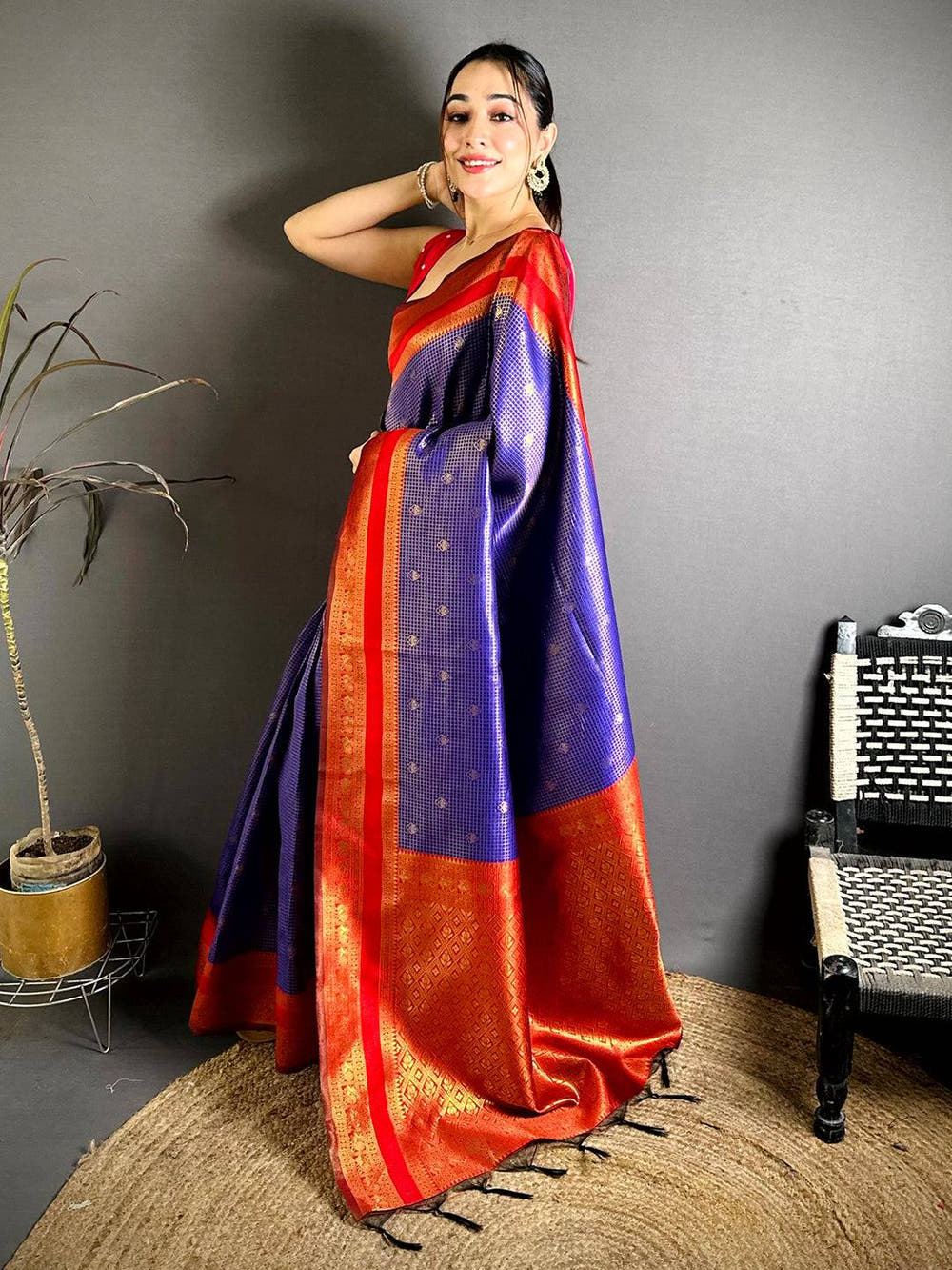 Artisan Banarasi Katan Silk Gold Zari Saree
