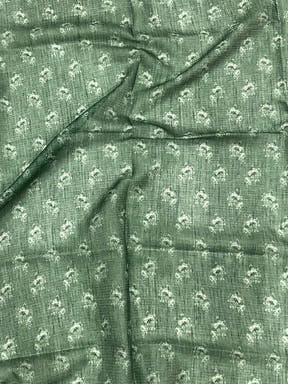 Sage Green Kota Doriya Floral Cut Work Saree
