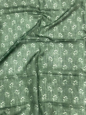 Sage Green Kota Doriya Floral Cut Work Saree