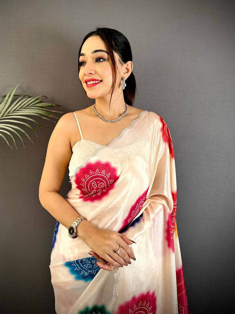 Regal Chiffon Bandhej Print Saree