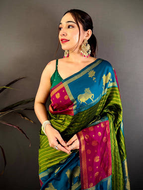 Royal Soft Silk Striped Pattern Saree