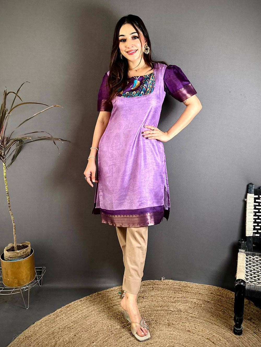 Regal Soft Dola Silk Round Neck Kurti