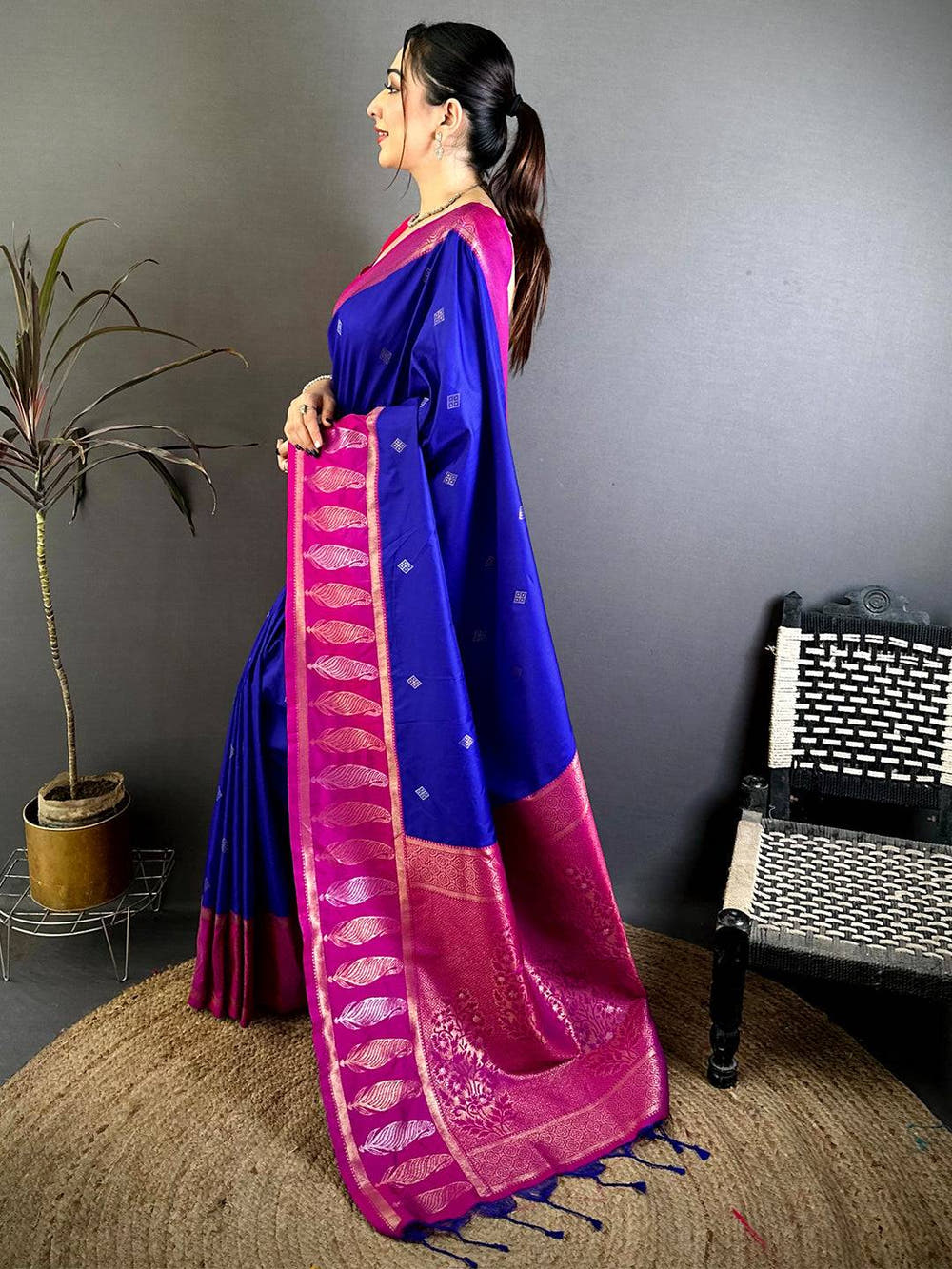 Opulent Soft Silk Big Kanchi Border Saree
