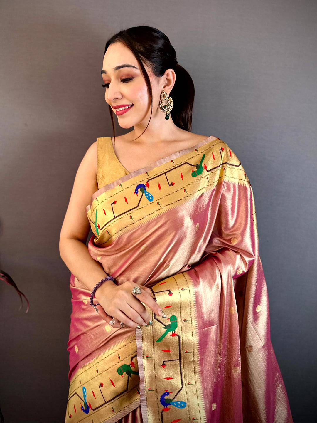 Royal Aura Paithani Tissue Saree