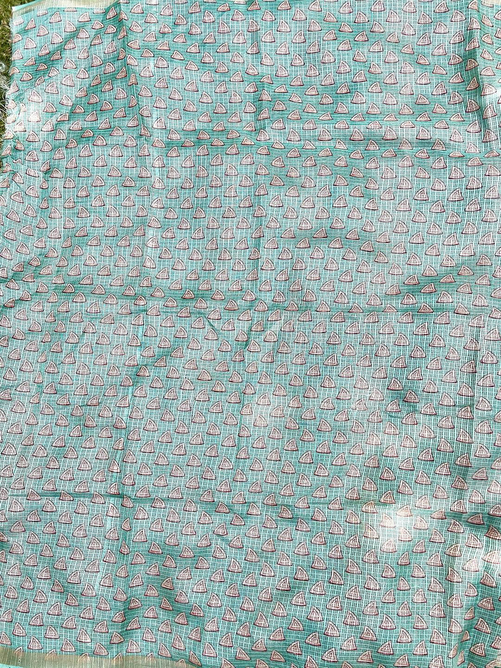  Soft Kota Doriya Silk Saree With Flower Kalamkari Print