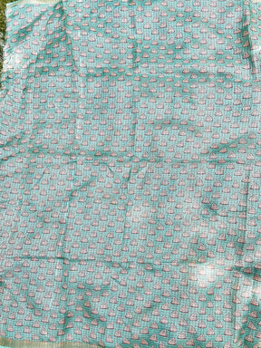  Soft Kota Doriya Silk Saree With Flower Kalamkari Print