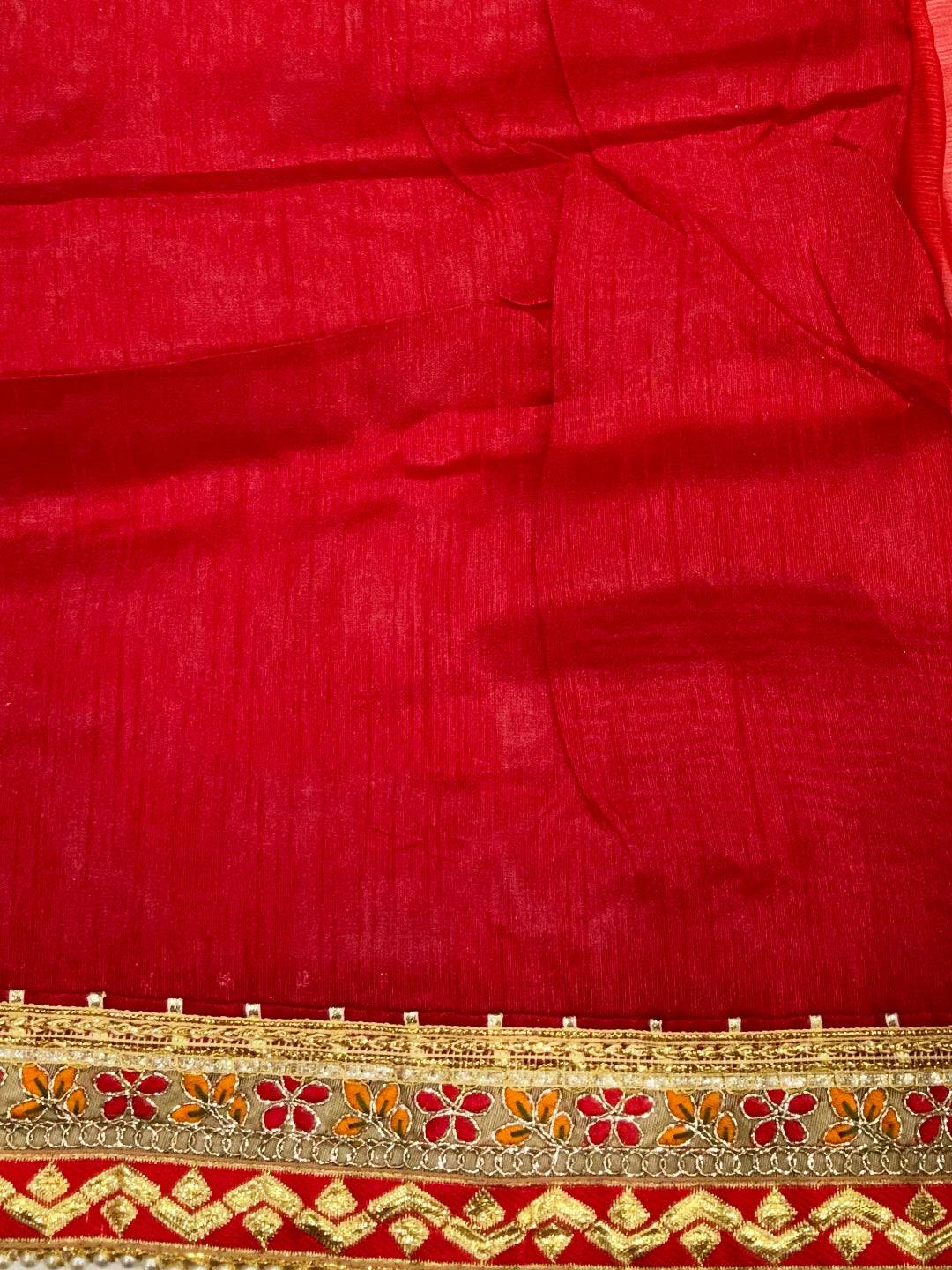 Classic Chiffon Printed Foil Work Saree