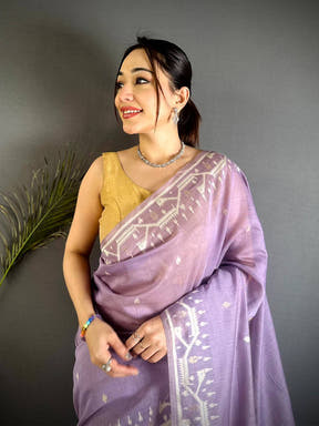 Elegant Lakhani Linen Saree