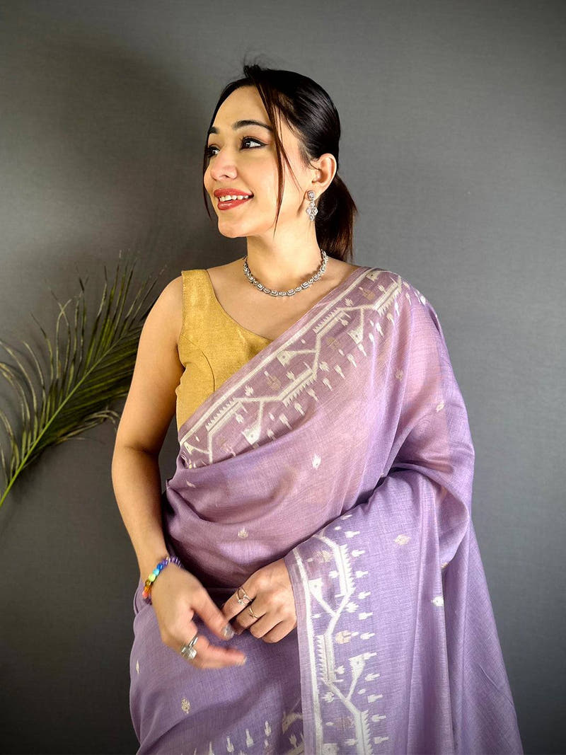 Elegant Lakhani Linen Saree